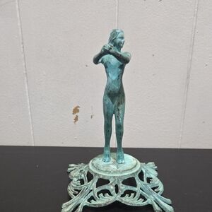 Elegant Turquoise  Art Piece1987  Terragrafx Patina Sculpture. 6" T.